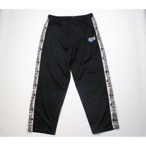 Vintage MMA Elite Mens XL Distressed Spell Out Dragon Wide Leg Sweatpants Black